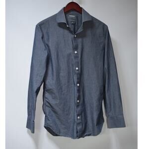 Bonobos Blue Chambray Button Down Shirt Slim Fit Mens Medium 100% Cotton